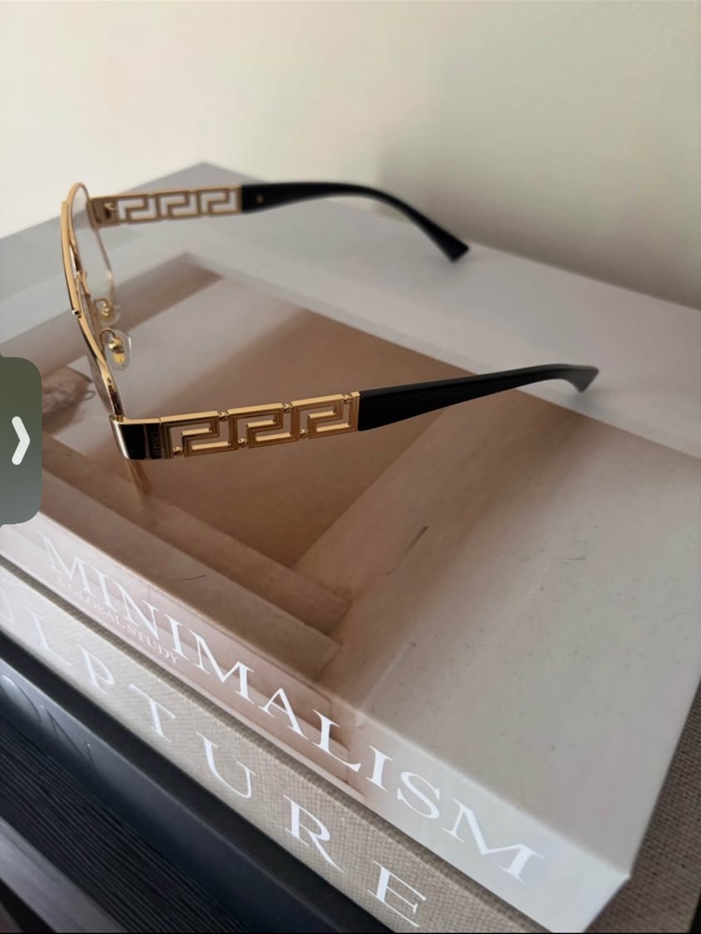 Versace Gold and Black  Sunglasses with Greek Key Temples